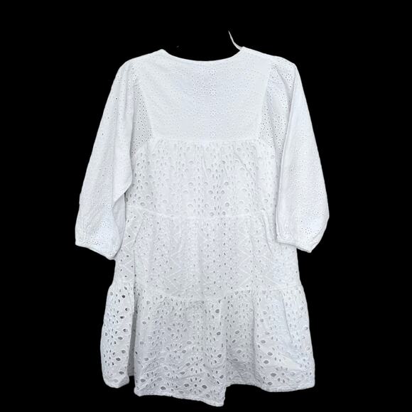 Zara girls white eyelet embroidered dress size 10 - Picture 5 of 8